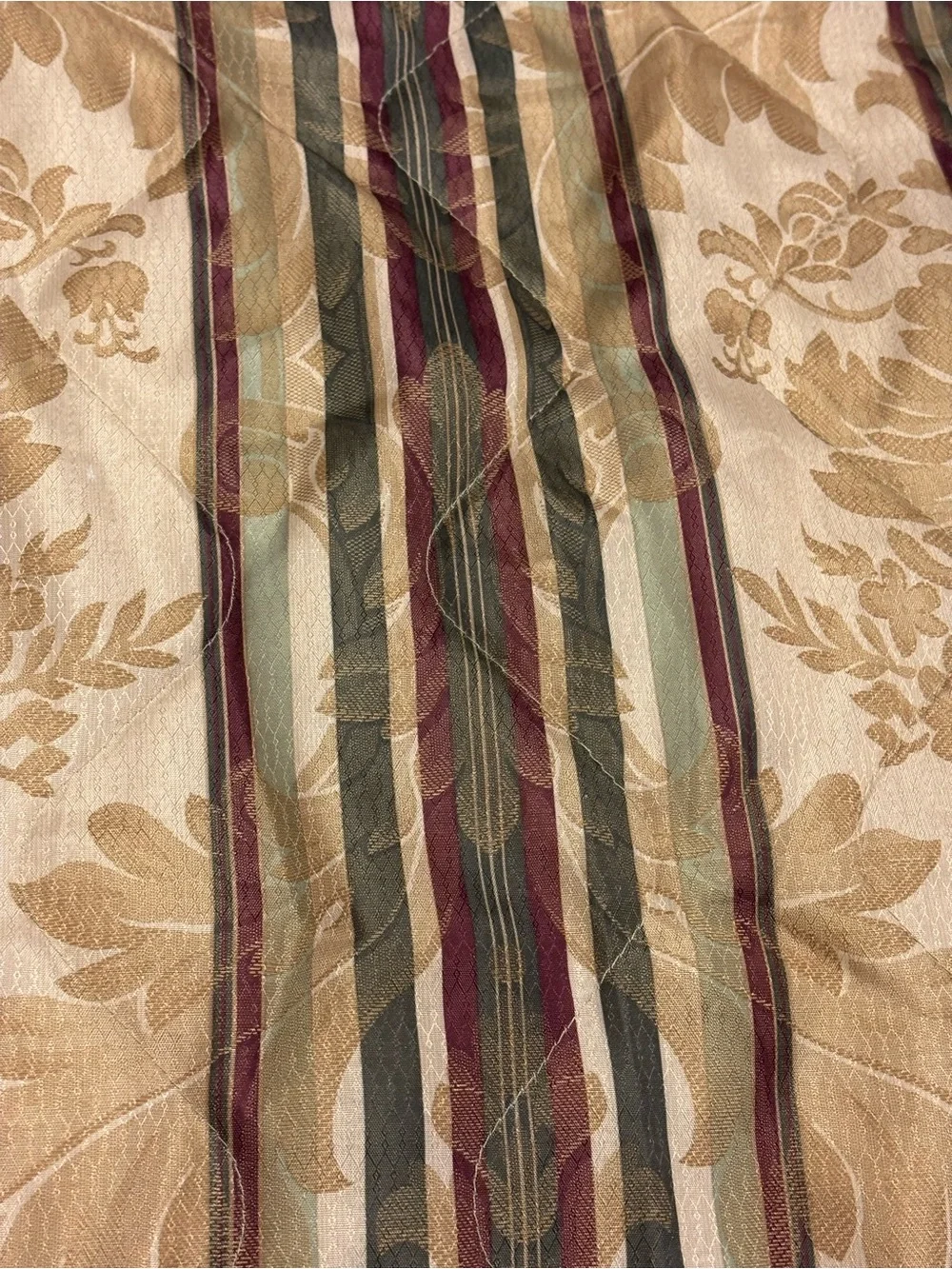 Vintage Regal Home Dover Manor Dunhill Queen Bedspread Floral Striped Damask